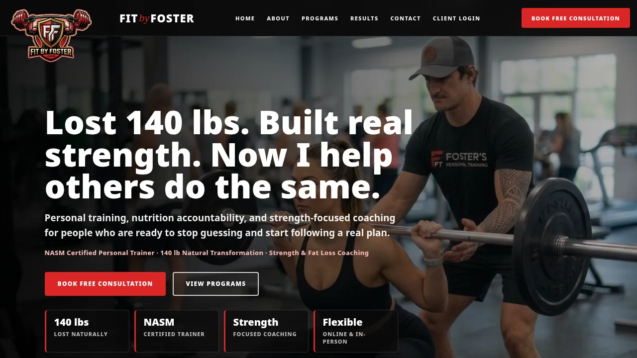 Fit by Foster client website preview