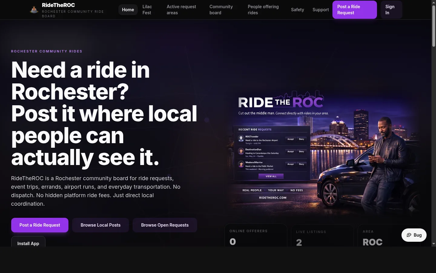 RideTheROC community ride platform preview