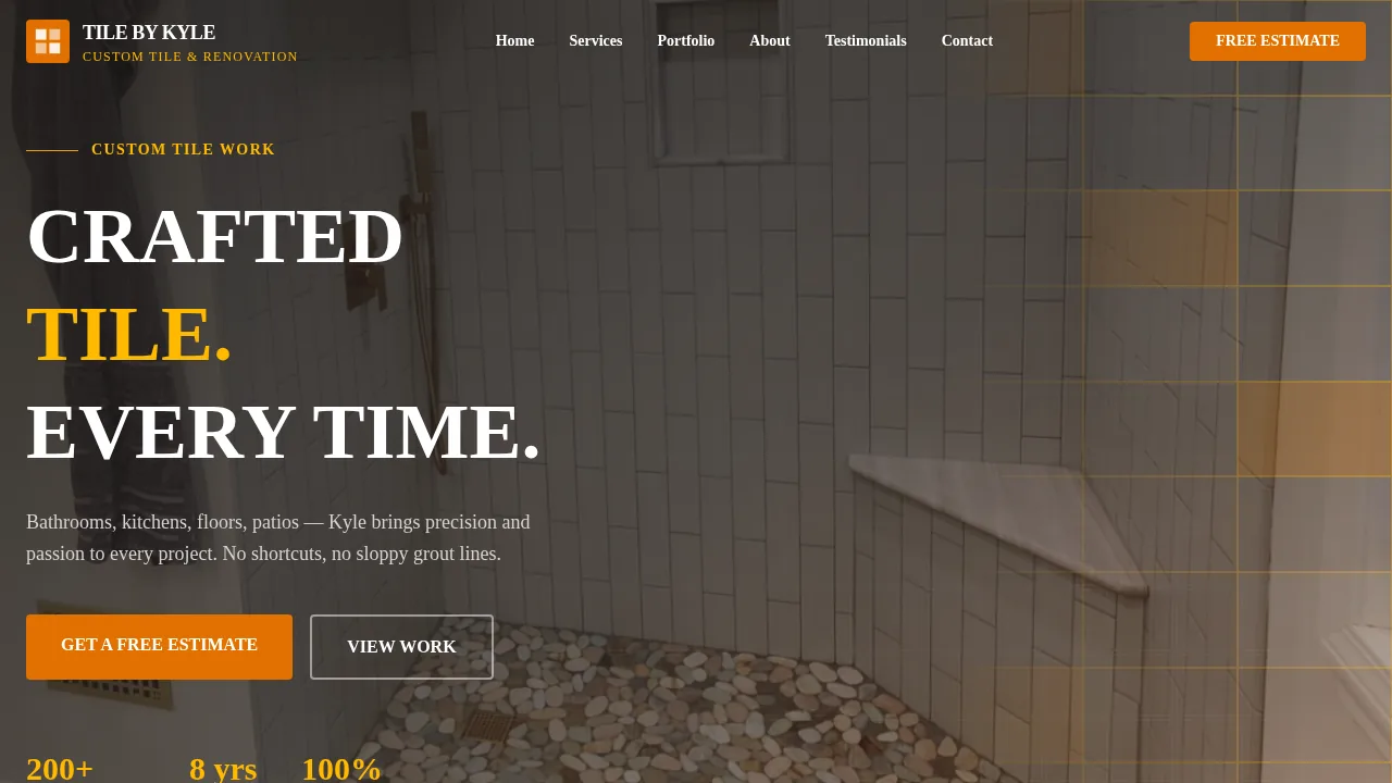 Tile by Kyle contractor website preview